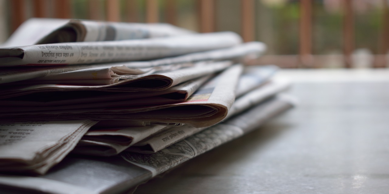 Newspapers in a pile