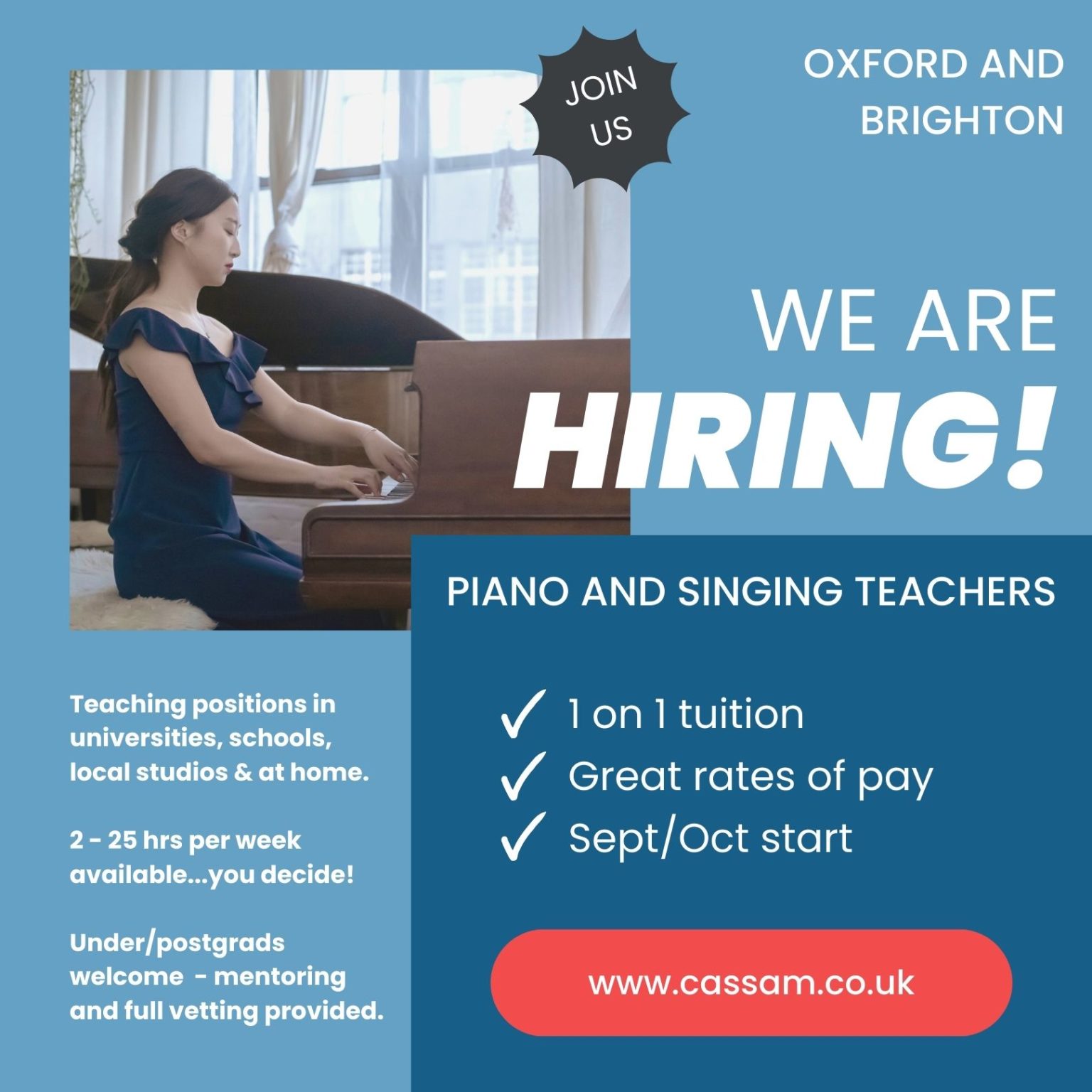 SCMT teaching opportunities Susanna Cassam Music Tuition